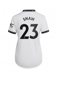 Manchester United Luke Shaw #23 Fotballdrakt Borte Klær Dame 2022-23 Korte ermer